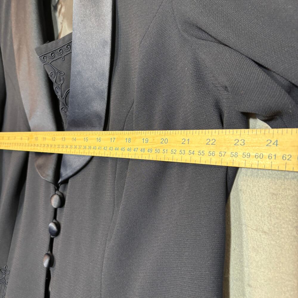Studio I‎ Navy Satin Shawl Collar Blazer 18W Stretch Elegant Minimalist Layer - Picture 5 of 8